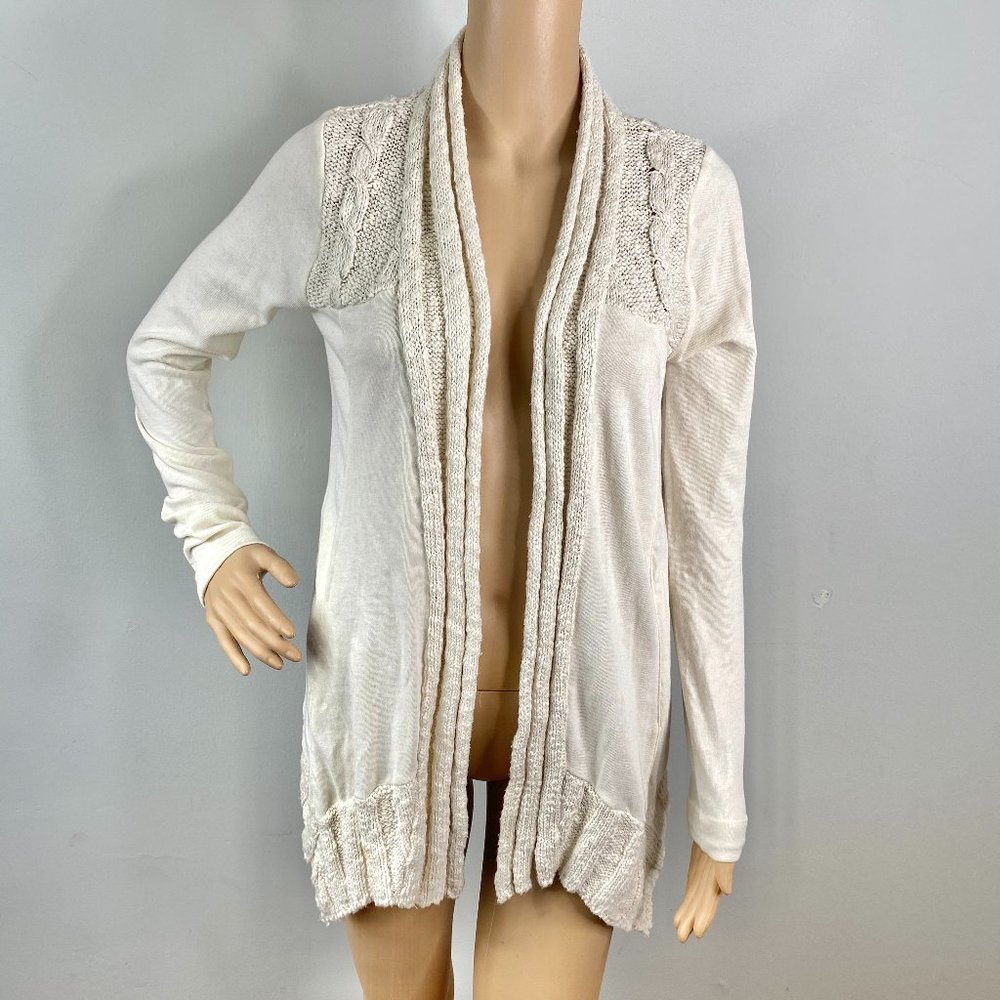 Lucky Brand Lotus Cable Knit Cardigan W/ Pockets S